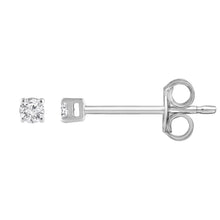 Womens | 0.10 CT Round Cut Lab Grown Diamond | Solitaire Stud | 10K White Gold | H-I-SI3/I1
