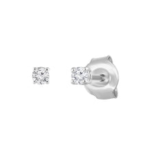 Womens | 0.10 CT Round Cut Lab Grown Diamond | Solitaire Stud | 10K White Gold | H-I-SI3/I1