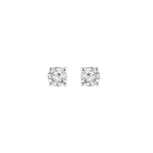 Womens | 0.10 CT Round Cut Lab Grown Diamond | Solitaire Stud | 10K White Gold | H-I-SI3/I1