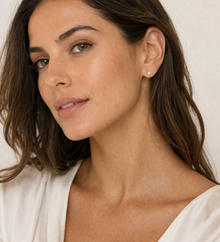 Womens | 0.25 CT Round Cut Lab Grown Diamond | Solitaire Stud | Yellow Gold Flashed Silver | F-VS2