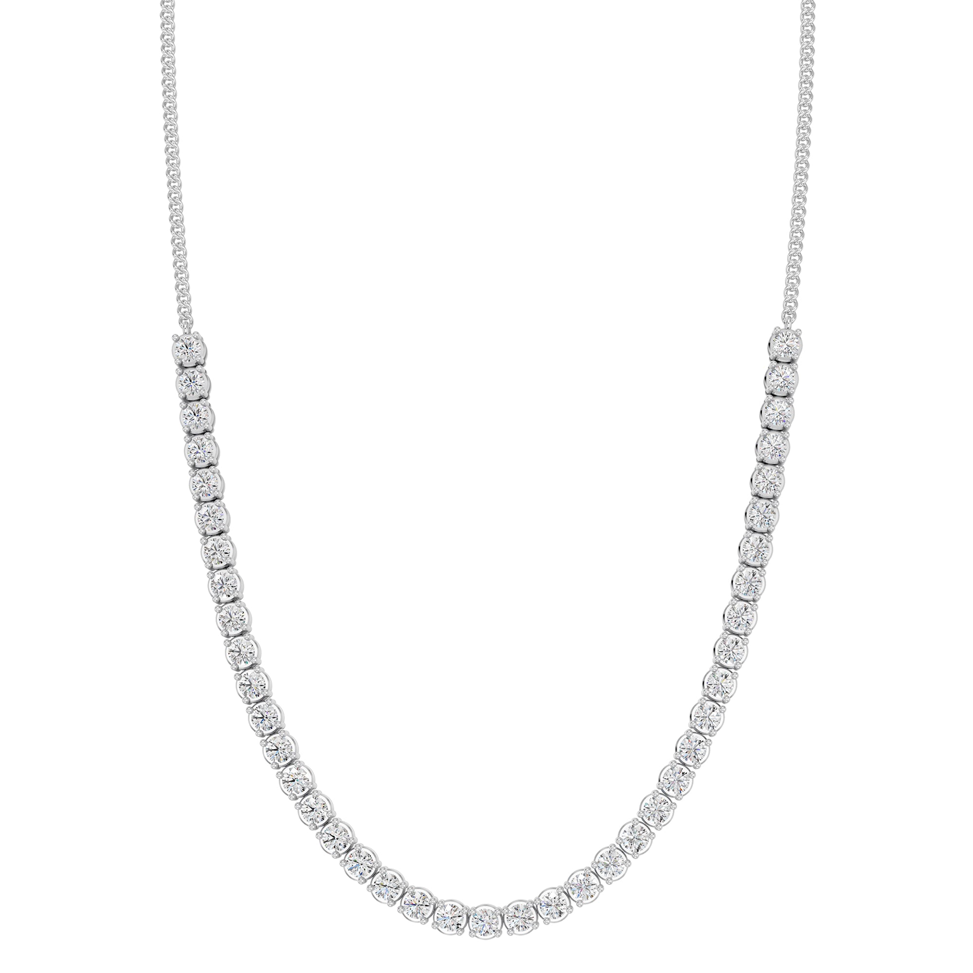 Womens | 3.00 CT Round Cut Lab Grown Accent Diamond | Necklace | Sterling Silver | G-SI