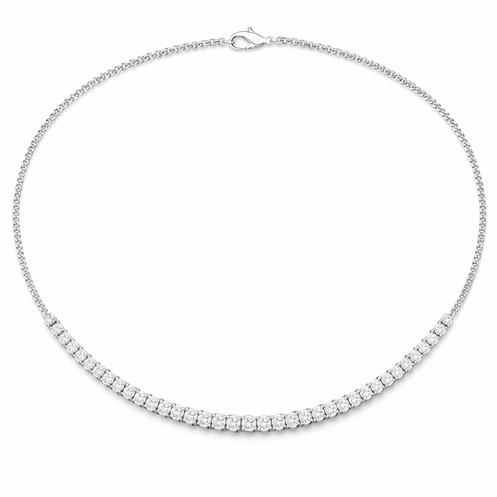 Womens | 3.00 CT Round Cut Lab Grown Accent Diamond | Necklace | Sterling Silver | G-SI