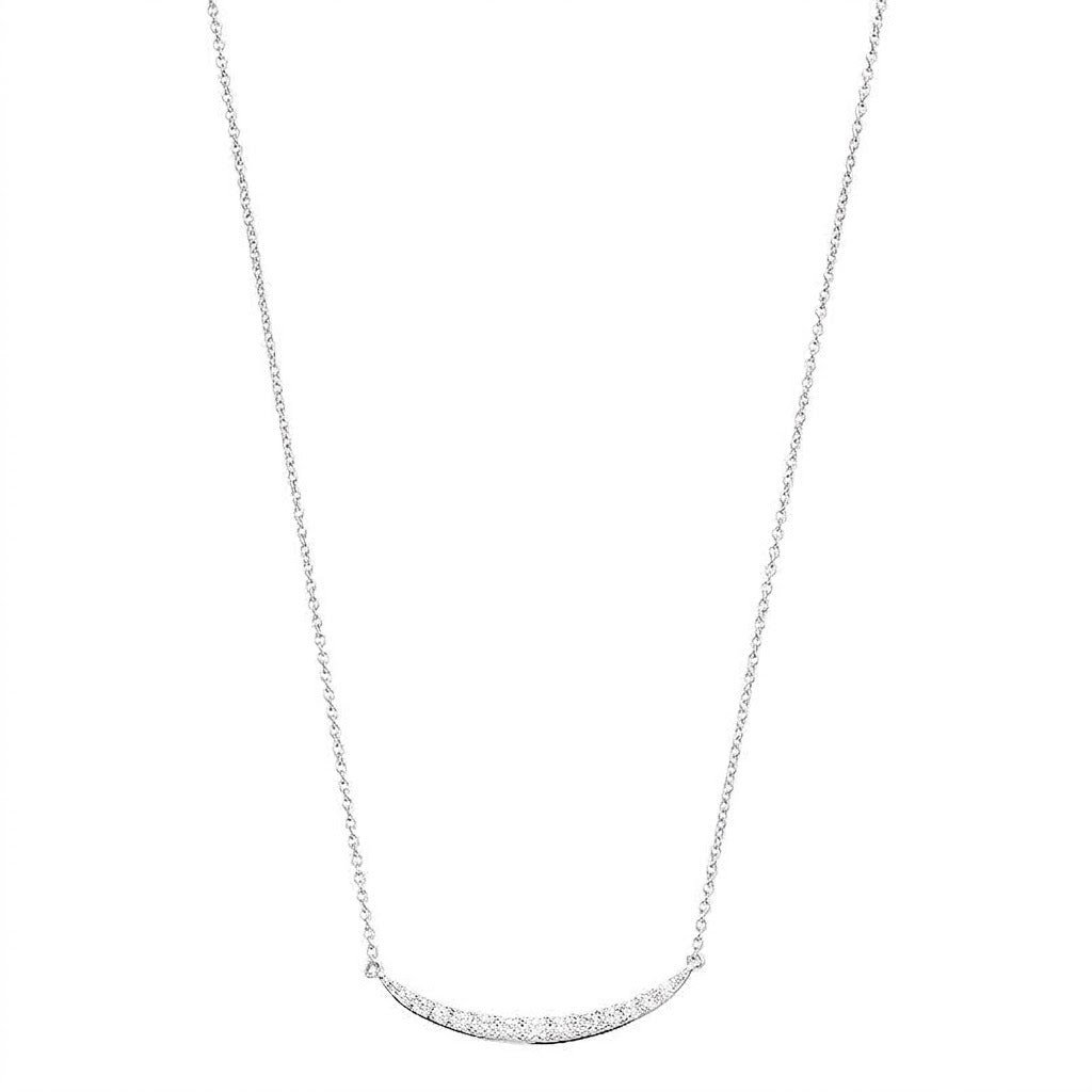 Womens | 0.25 CT Round Cut Lab Grown Accent Diamond | Smile Necklace | Sterling Silver | I-I1