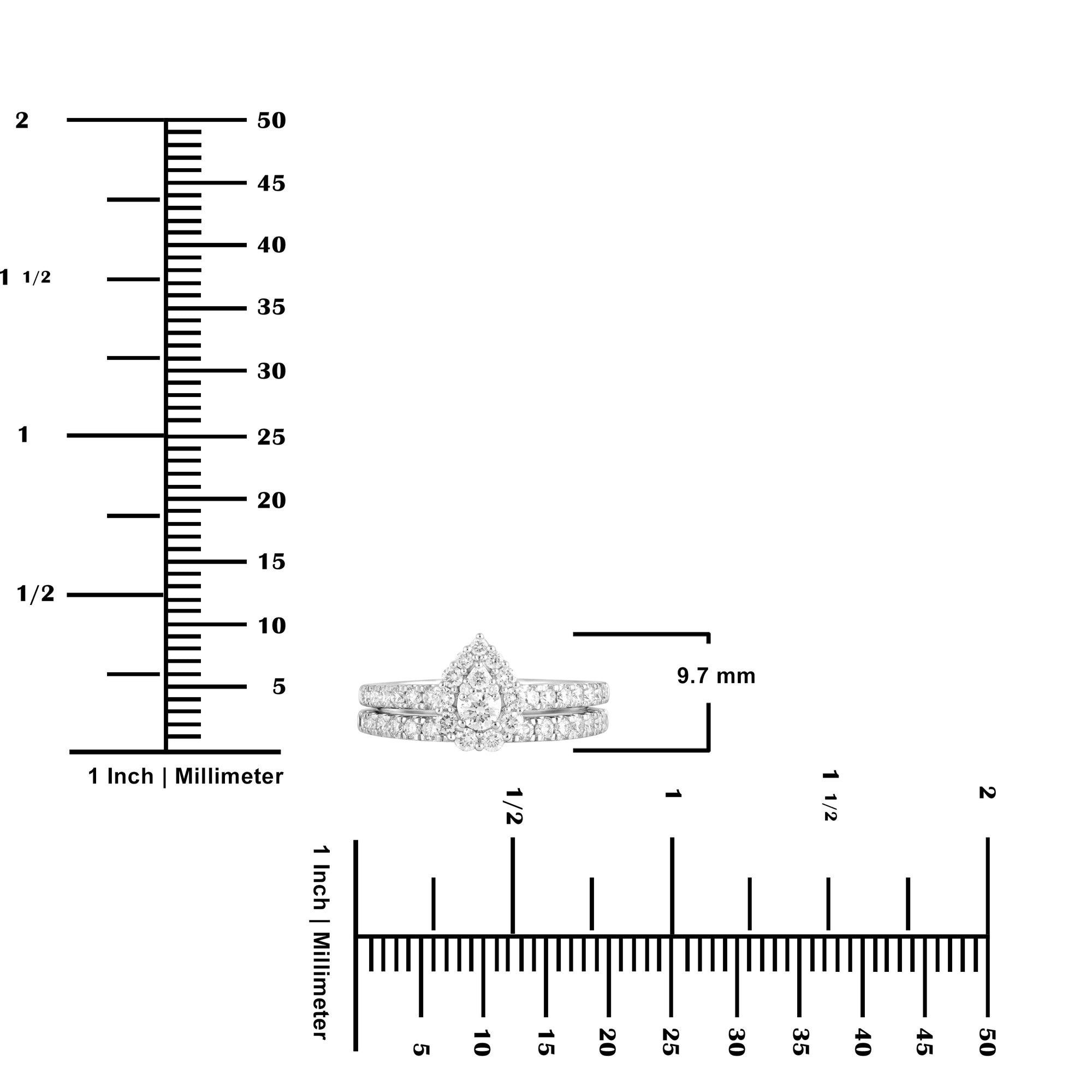 Womens | 1.00 CT Round Cut Lab Grown Diamond | Wedding Bridal Set | 10K White Gold | J-SI-I1