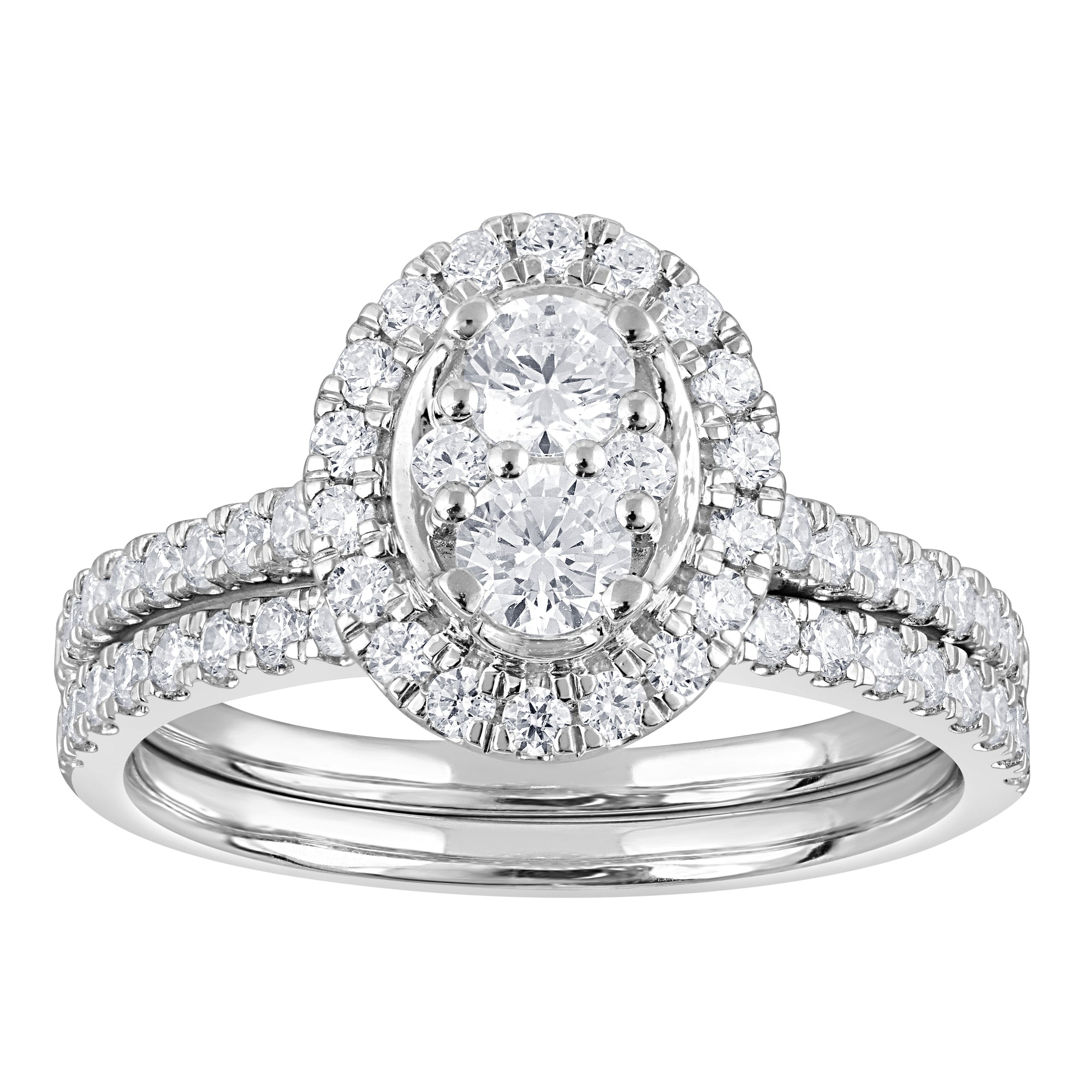 Womens | 1.00 CT Round Cut Lab Grown Diamond | Wedding Ring Set | 10K Gold | H-I-SI-I1