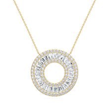 2.70 CT Round/Baguette Lab-Grown Diamond | Necklace | 14K Yellow Gold | G Color | VS Clarity