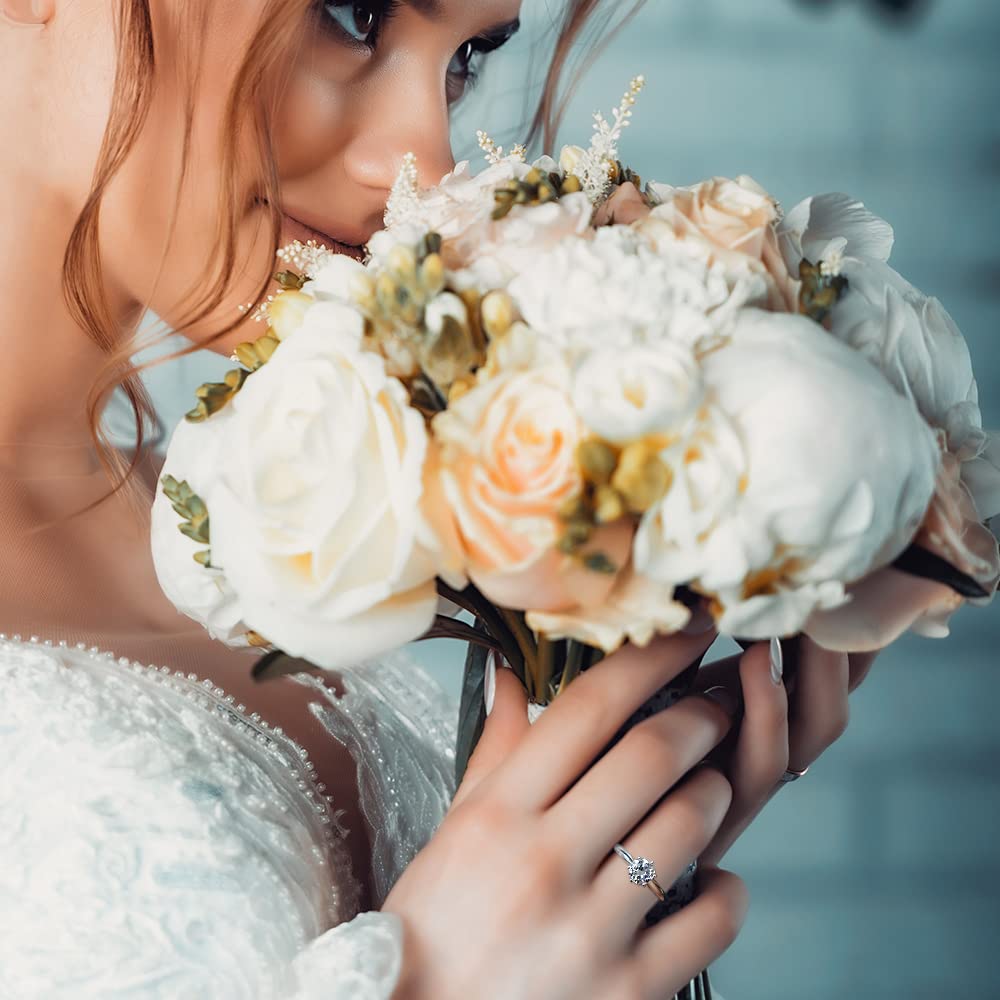 Womens | 1.00 CT Round Cut Lab Grown Diamond | Solitaire Engagement Ring | 14K White Gold | I-I1