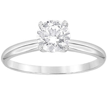 Womens | 1.25 CT Round Cut Lab Grown Diamond | Solitaire Engagement Ring | 14K White Gold | I-I1