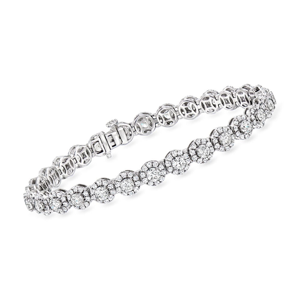 7.00 CT Round Lab-Grown Diamond | Tennis Bracelet | 14K White Gold | F Color | VS Clarity