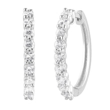 1.00 CT Round Lab-Grown Diamond | Hoop Earrings | 14K White Gold | G Color | SI Clarity