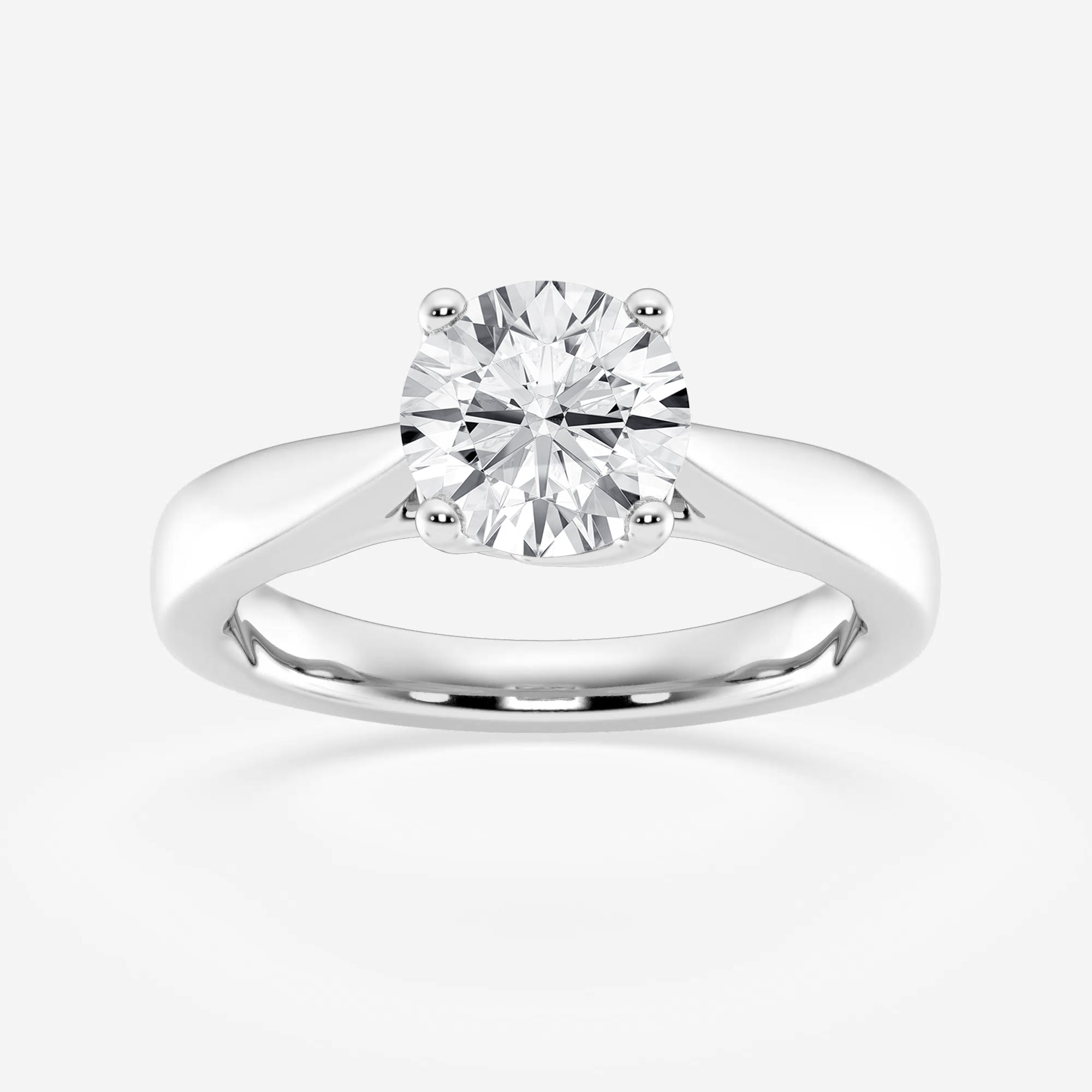Womens | 1.50 CT Round Cut Lab Grown Diamond | Solitaire Engagement Ring | 14K White Gold | I-J-VS-SI