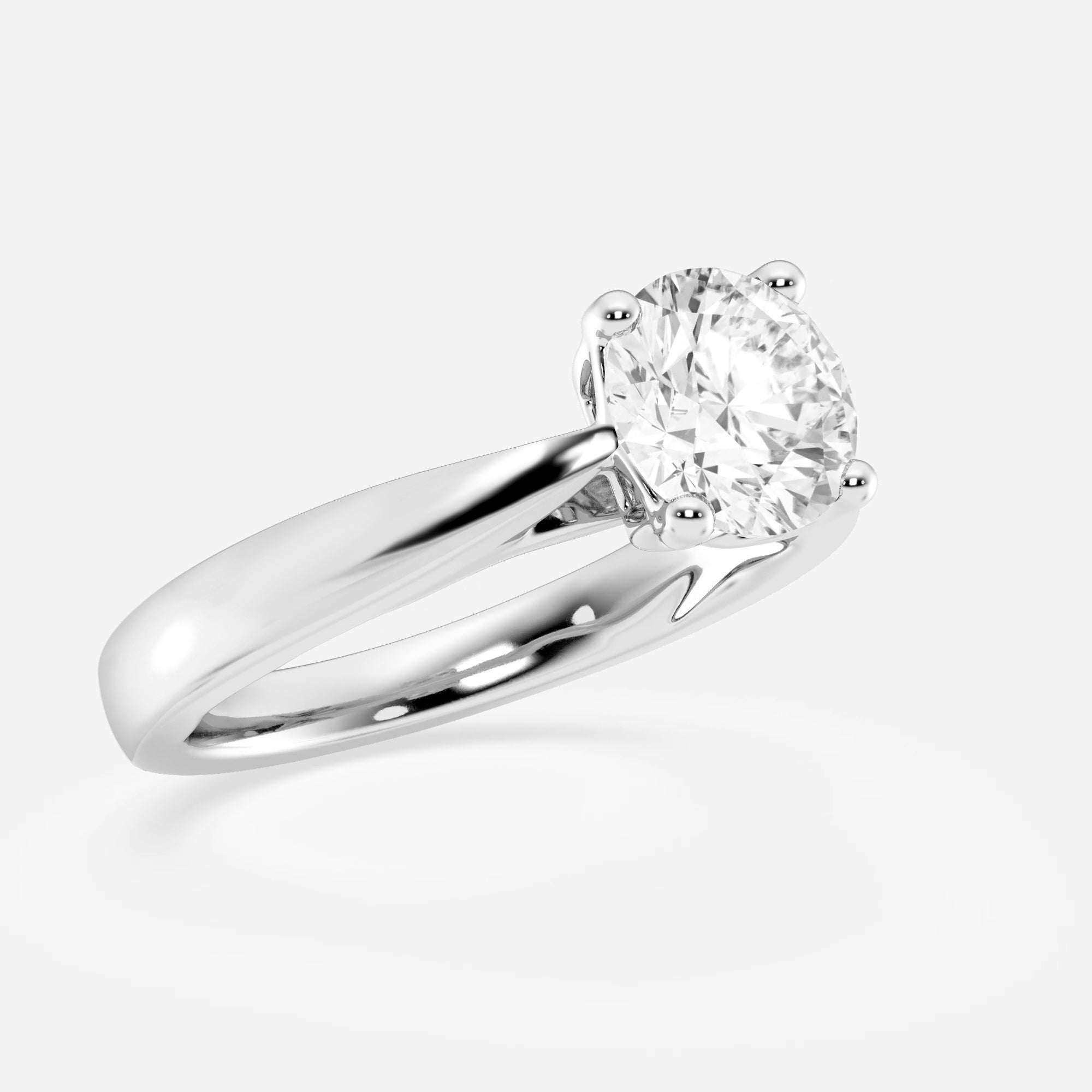 Womens | 1.50 CT Round Cut Lab Grown Diamond | Solitaire Engagement Ring | 14K White Gold | I-J-VS-SI