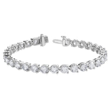 13.00 CT Round Lab-Grown Diamond | Tennis Bracelet | 14K White Gold | I-JBL Color | I1 Clarity