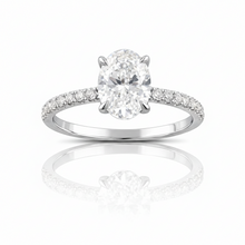 1.70 CT Oval/Round Lab-Grown Diamond | Engagement Ring | 14K White Gold | G Color | VS Clarity