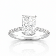 3.00 CT Radiant/Round Lab-Grown Diamond | Engagement Ring | 14K White Gold | F Color | VS Clarity