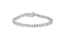 Womens | 2.00 CT Round Cut Lab Grown Accent Diamond | Martini Tennis Bracelet | Sterling Silver | G-SI