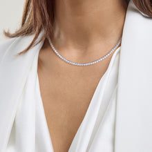 Womens | 10.00 CT Round Cut Lab Grown Diamond | Tennis Necklace | Sterling Silver | G-SI