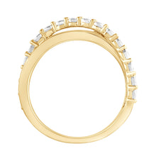 Womens | 0.25 CT Round Cut Lab Grown Accent Diamond | Fashion Ring | Yellow Gold Flashed Silver | I-J-I1