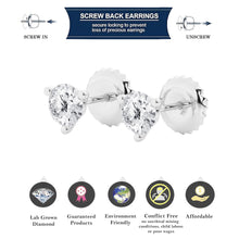 Womens | 2.00 CT Round Cut Lab Grown Diamond | Martini Stud | 14K White Gold | H-VS
