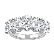 3.50 CT Oval Lab-Grown Diamond | Band Ring | 14K White Gold | F Color | VS Clarity