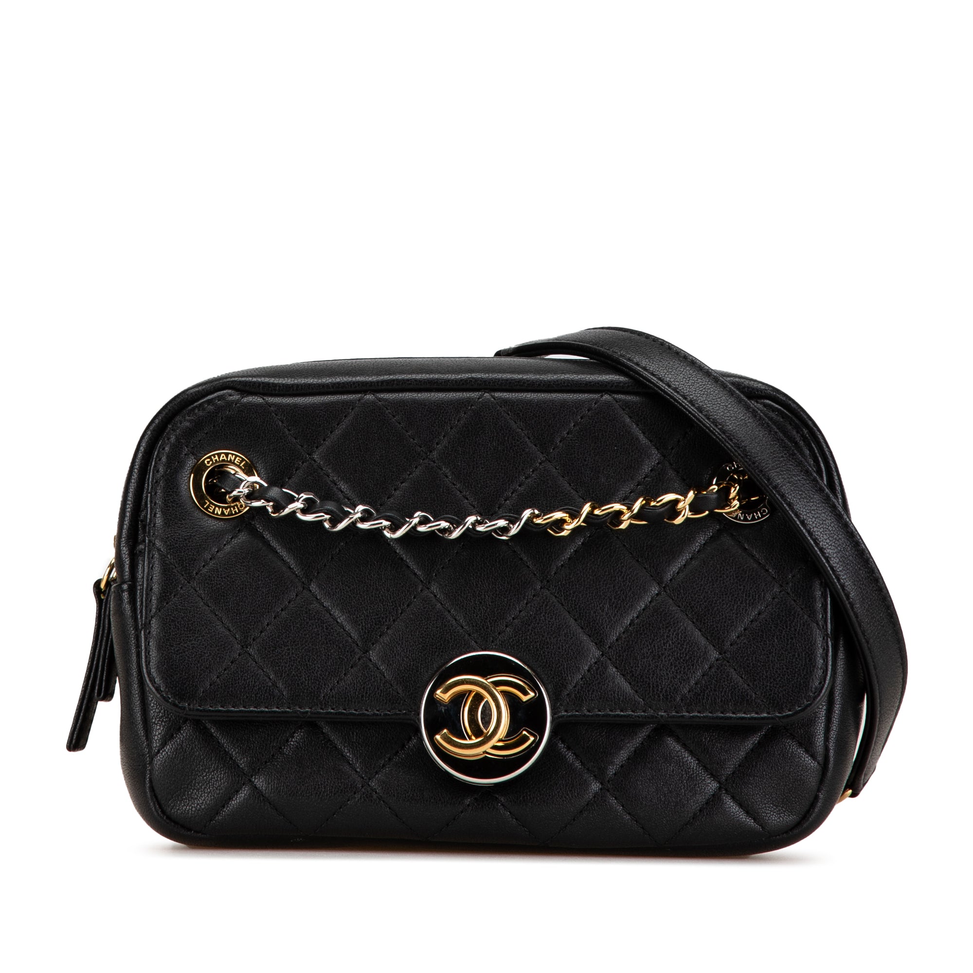 Chanel | Pre-Owned CC Quilted Lambskin Chain Camera Bag | Black