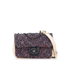 Chanel | Pre-Owned Mini Rectangular Tweed Single Flap | BlueWhite/Ivory