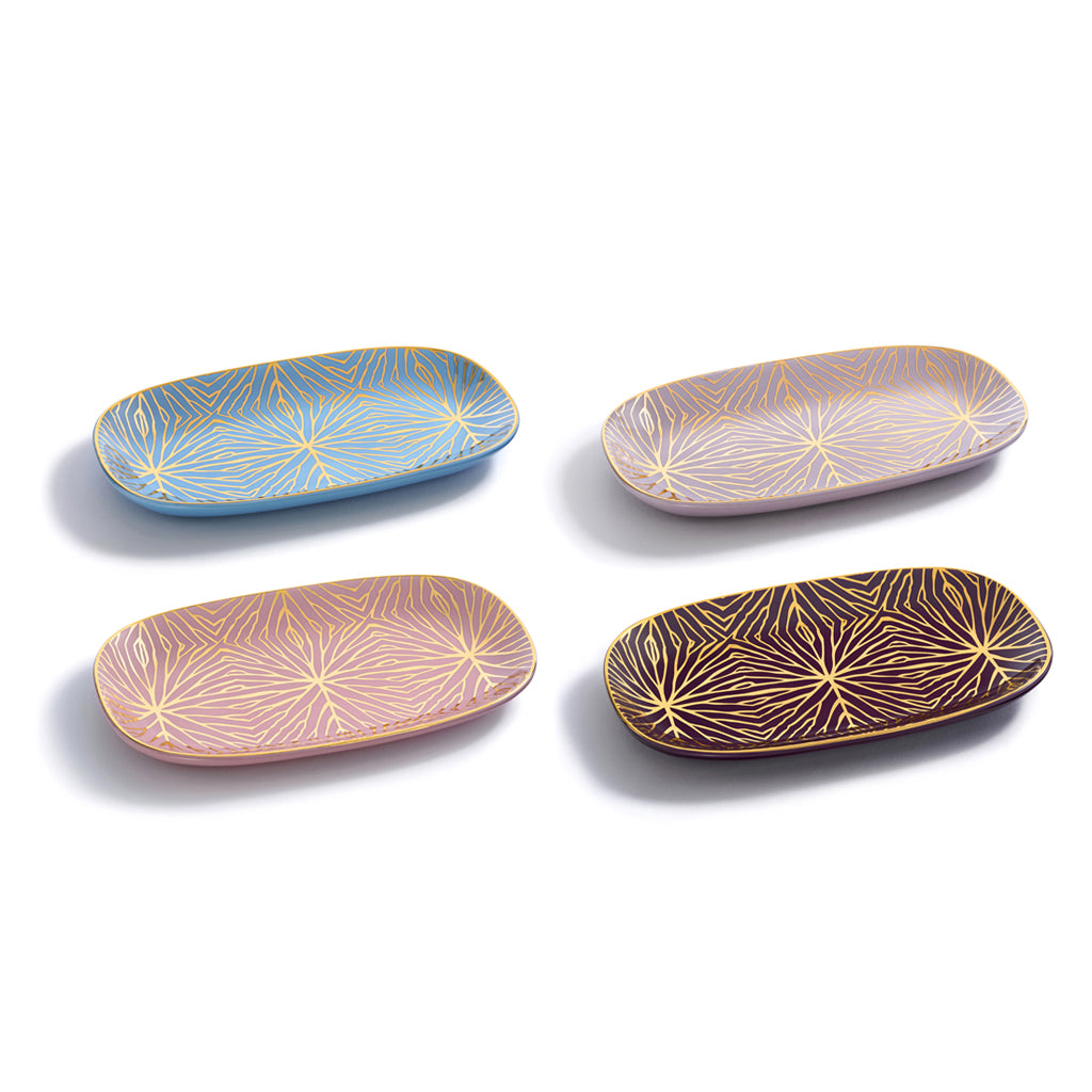 Talianna Lily Pad Catchall Tray | Pink | Ceramic with 24K Gold Details