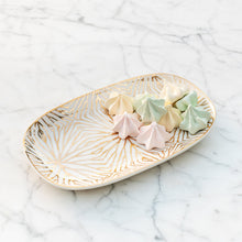 Talianna Lily Pad Catchall Tray | White | Ceramic with 24K Gold Details