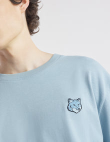 Mens | Bold Fox Head Patch Oversize Short-Sleeve Cotton Tee-Shirt | Placid