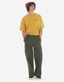 Mens | Bold Fox Head Patch Oversize Short-Sleeve Cotton Tee-Shirt | Trench