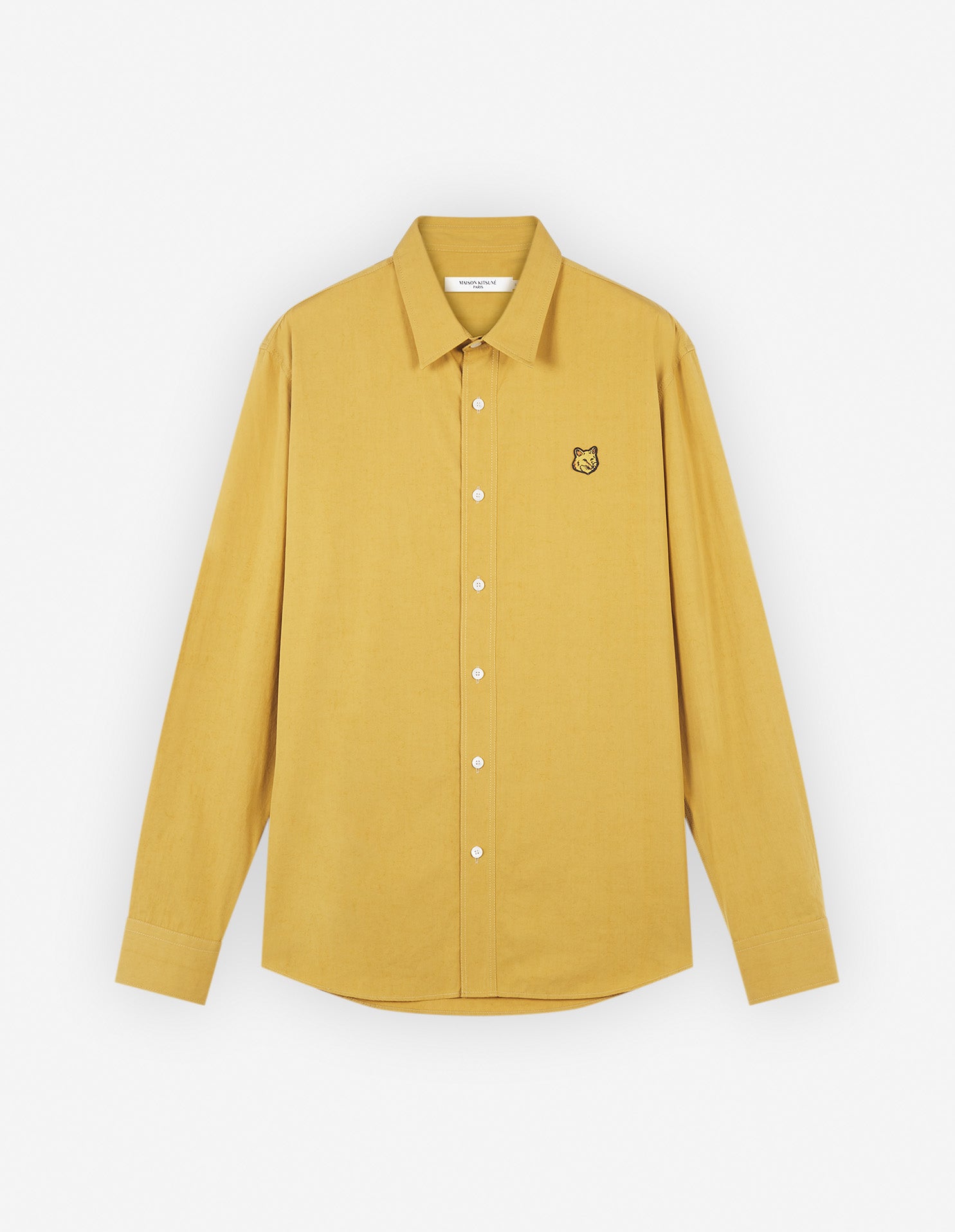 Mens | Bold Fox Head Patch Casual Cotton Popplin Shirt | Trench