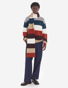 Mens | Bold Fox Head Patch Comfort Wool-Blend Ribbed Jumper | White Stripes