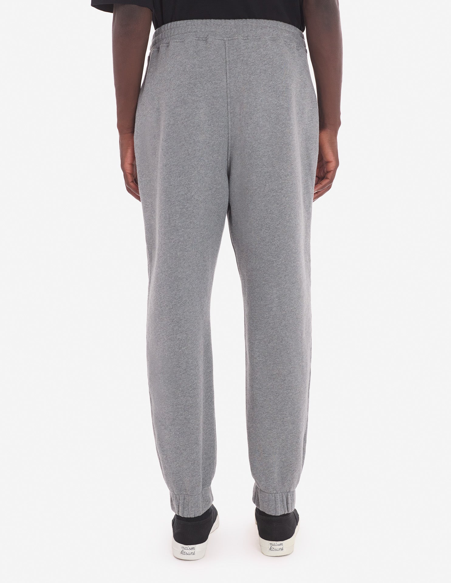 Mens | Bold Fox Head Patch Comfort Jog Cotton Pants | Medium Grey Melange