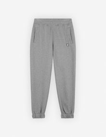 Mens | Bold Fox Head Patch Comfort Jog Cotton Pants | Medium Grey Melange
