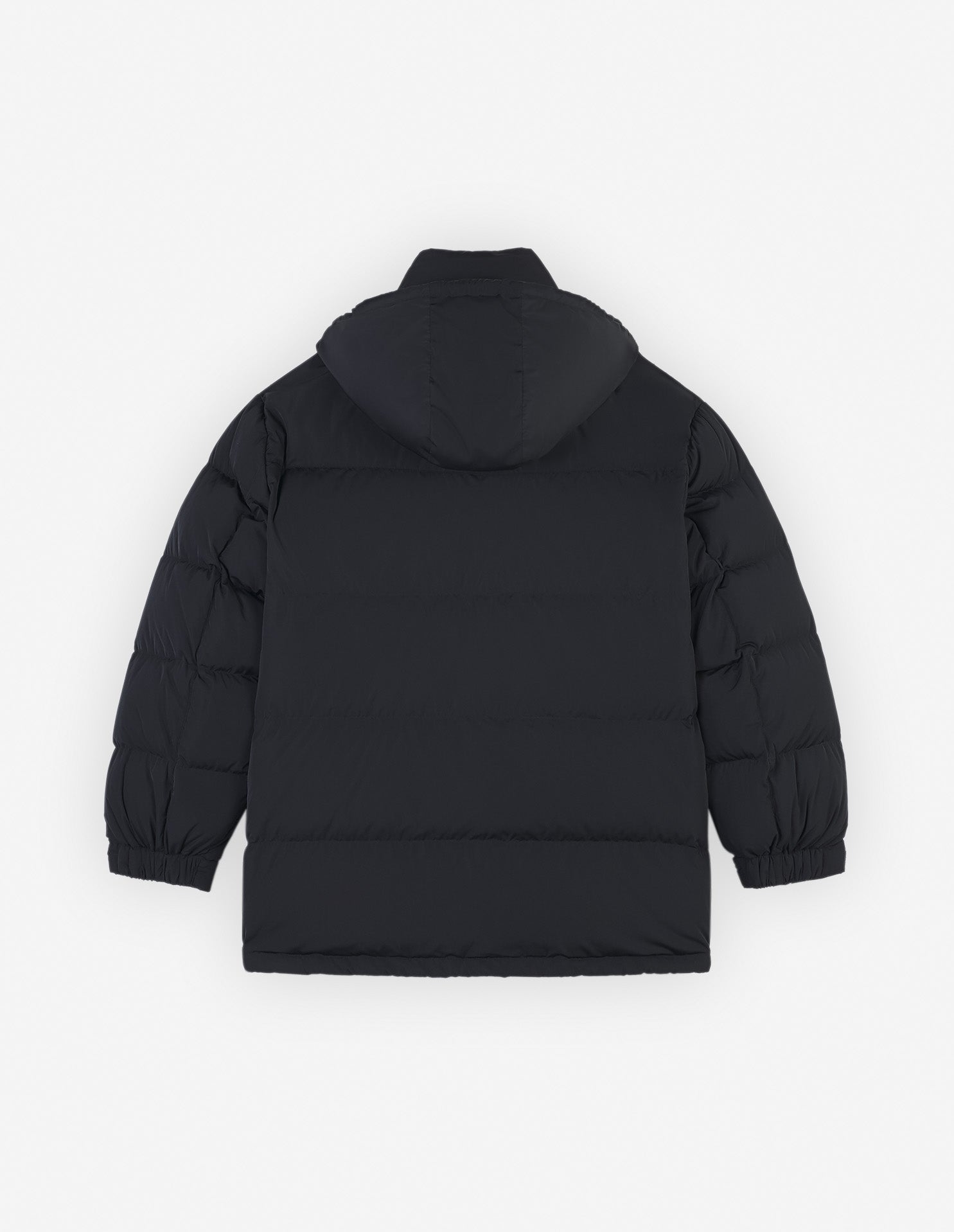Mens | Bold Fox Head Patch Nylon Hooded Puffer | Black