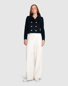 Women | Love Me Now Wool Blend Military Style Coat | Navy