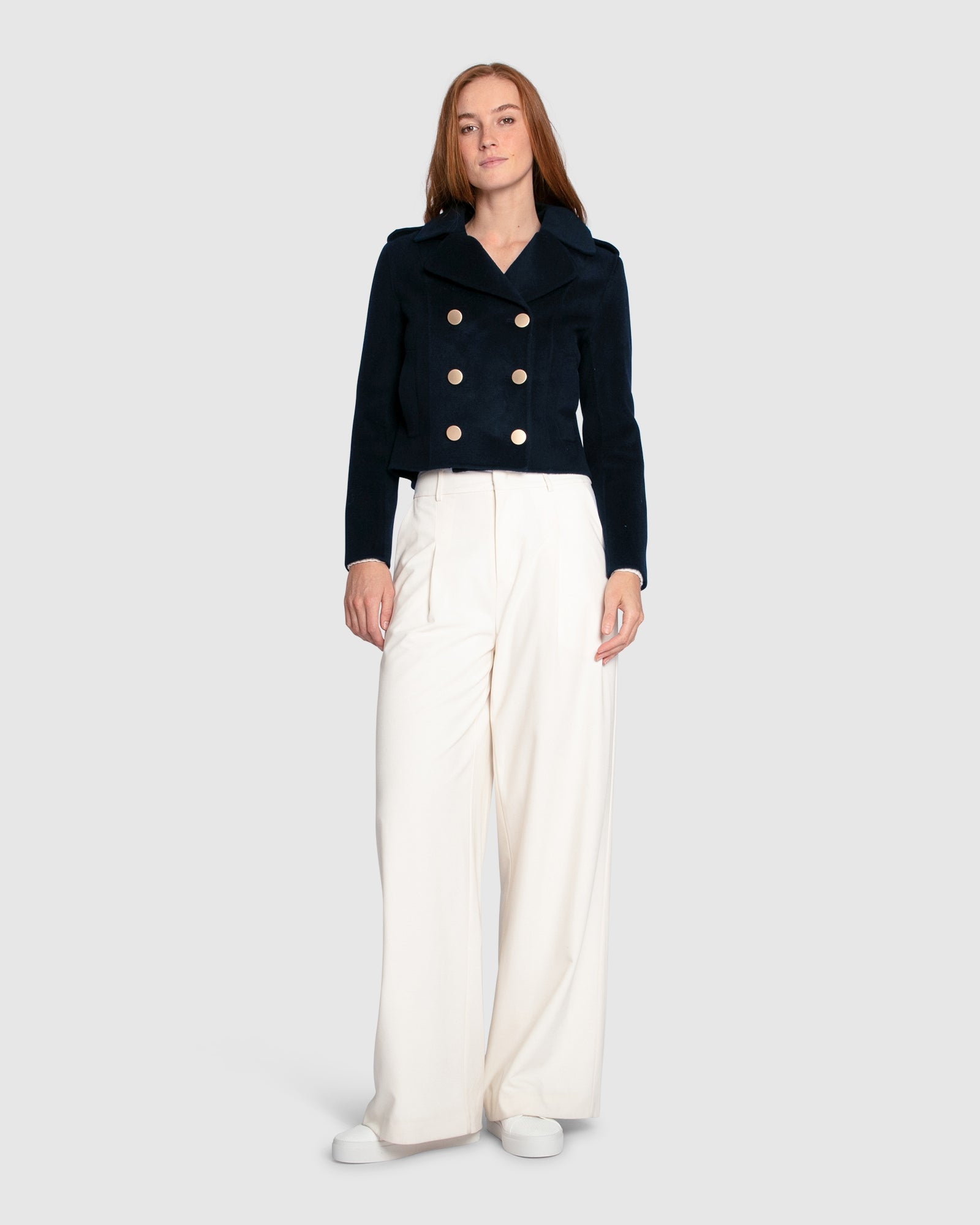 Women | Love Me Now Wool Blend Military Style Coat | Navy