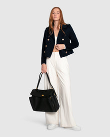 Women | Love Me Now Wool Blend Military Style Coat | Navy