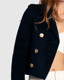 Women | Love Me Now Wool Blend Military Style Coat | Navy