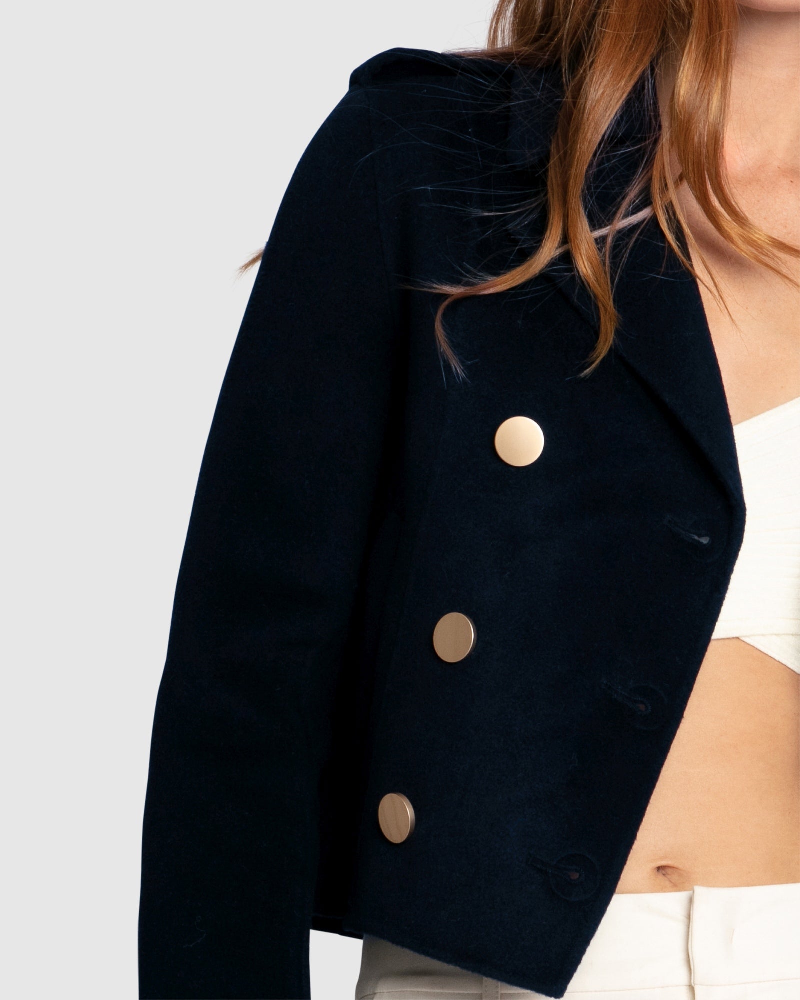 Women | Love Me Now Wool Blend Military Style Coat | Navy
