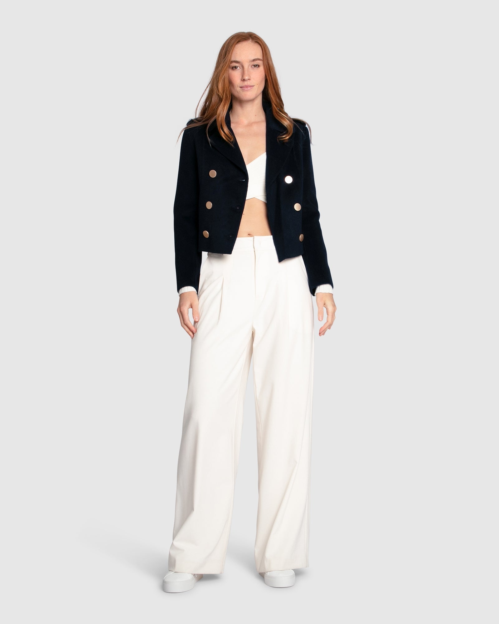 Women | Love Me Now Wool Blend Military Style Coat | Navy