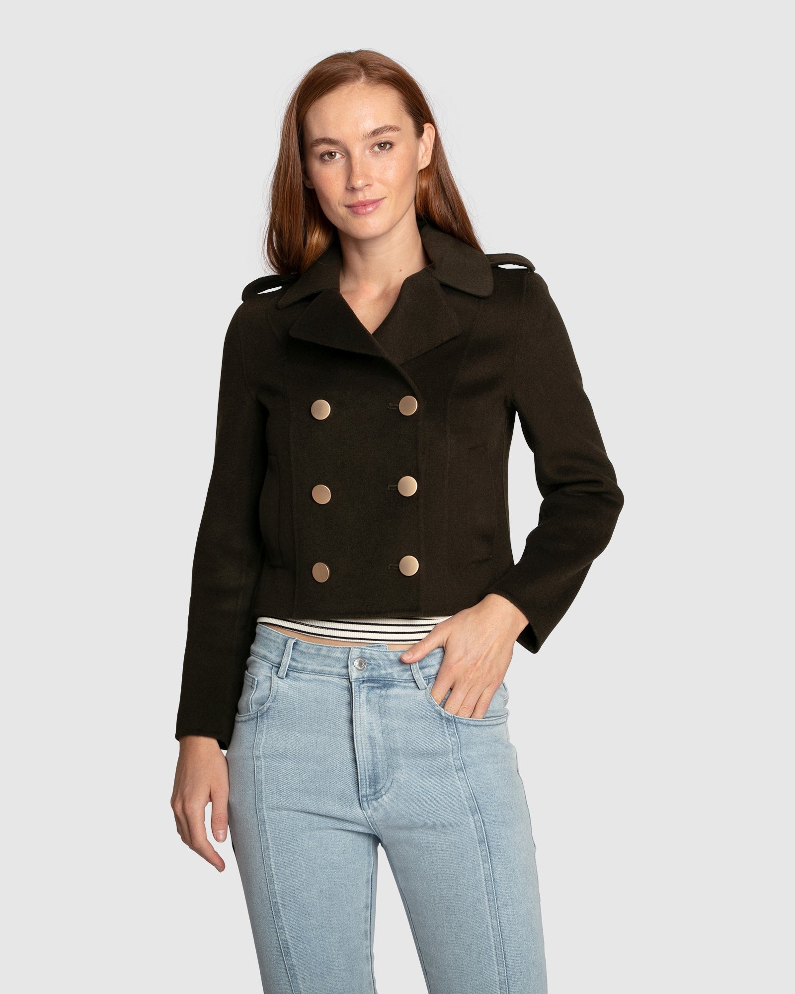 Women | Love Me Now Wool Blend Military Style Coat | Military