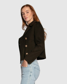 Women | Love Me Now Wool Blend Military Style Coat | Military