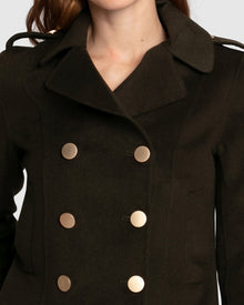 Women | Love Me Now Wool Blend Military Style Coat | Military