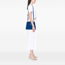 Gucci | Pre-Owned Small Metallic Calfskin Bamboo Shopper Satchel | Blue
