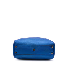 Gucci | Pre-Owned Small Metallic Calfskin Bamboo Shopper Satchel | Blue