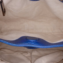 Gucci | Pre-Owned Small Metallic Calfskin Bamboo Shopper Satchel | Blue