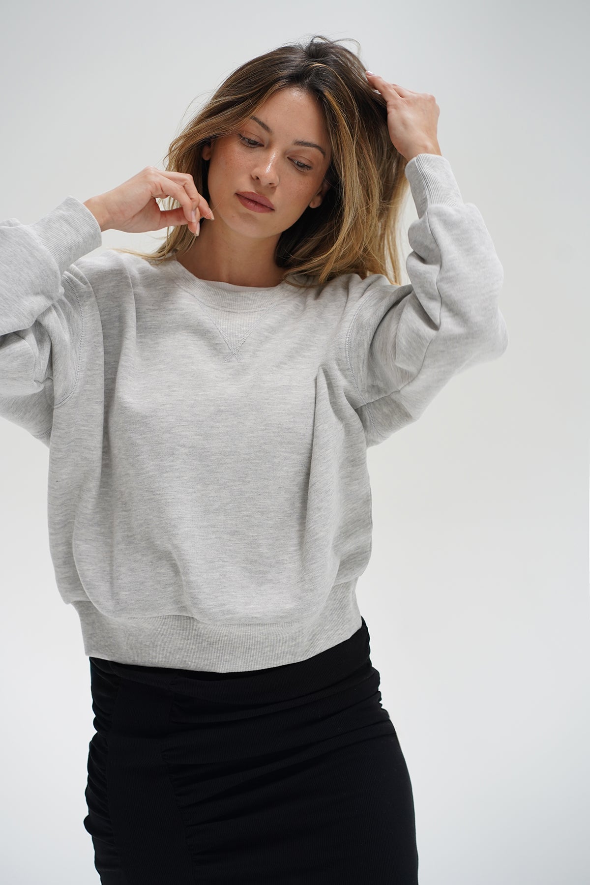 Women | Three Piece Spring Essential Outfit | Heather Grey Black White