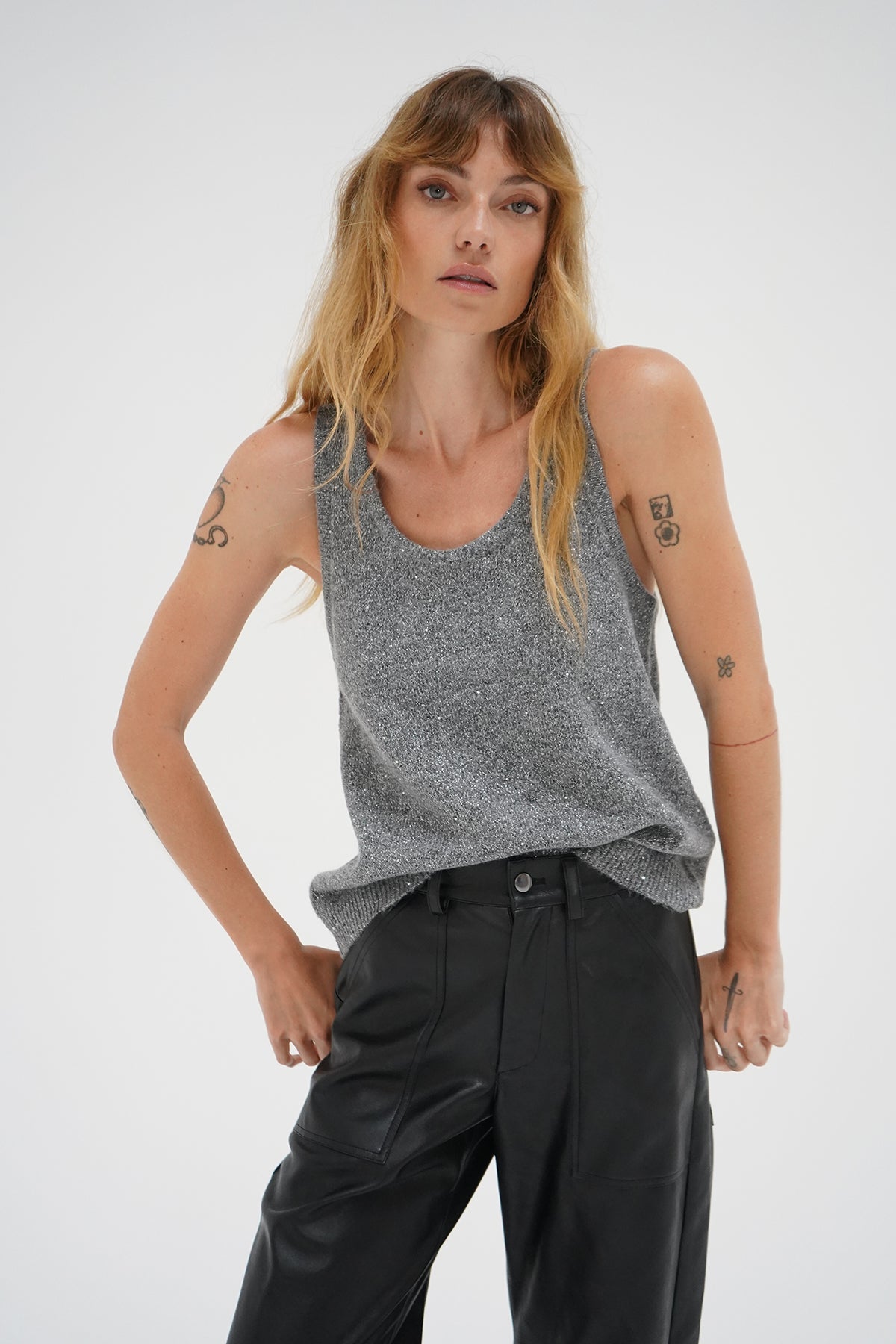 Women | Audra Sparkle Sweater Tank | Gray