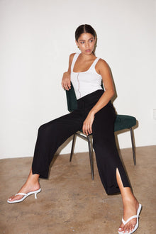 LNA Black Ribbed Kismet Pant